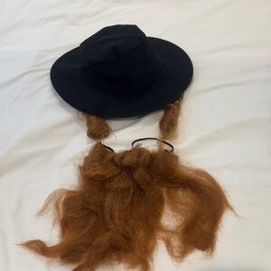 Black Hat with Brown Beard Costume Accessory